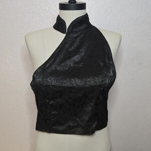 PrettyLittleThing Black Textured Top